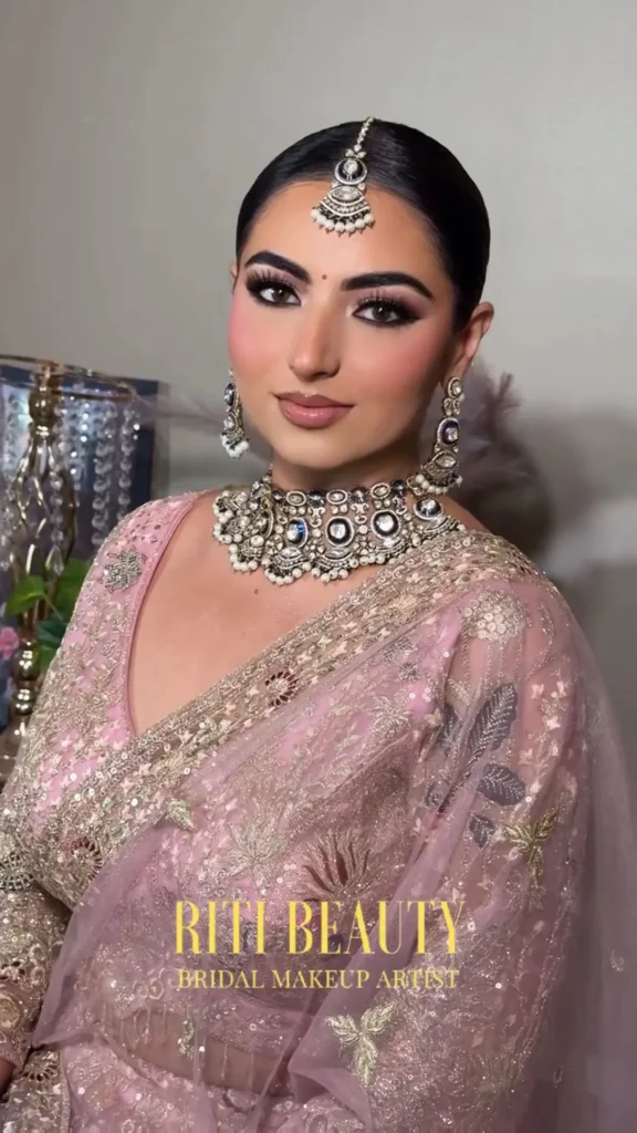 Luxury bridal transformation in Mumbai by Riti Beauty featuring elegant wedding makeup