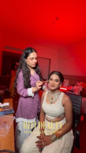 Luxury wedding makeup by Riti Beauty for a modern Indian bride