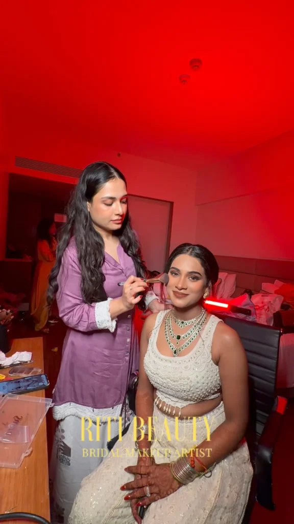 Luxury wedding makeup by Riti Beauty for a modern Indian bride