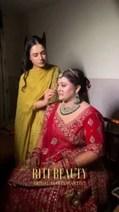 Riti Beauty creating a luxury bridal look in Mumbai